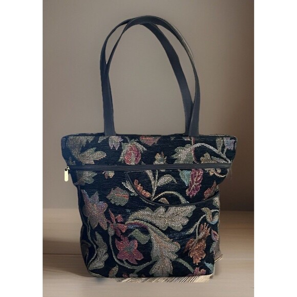 Danny K Handbags - Danny K Beverly Hills, Black Earth Tone Tapestry Shoulder/ Tote Bag. USA MADE
